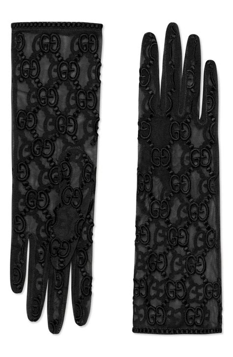 gucci gloves womens lace|gucci embroidered tulle gloves.